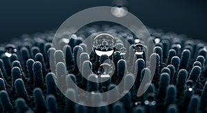 Water Droplets on Microscopic Surface