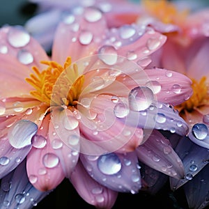 Water Droplets on a Petal's Soft Velvet