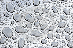 Water droplets on polished surface