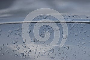 Water droplets on the surface of the car