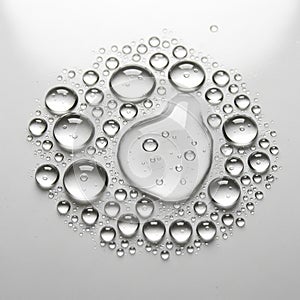 Somewhat circular pattern, showcasing surface tension and cohesi