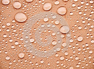 Water droplets on water resistance material
