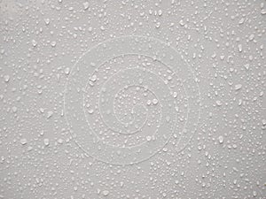 Water droplets on white board, background image