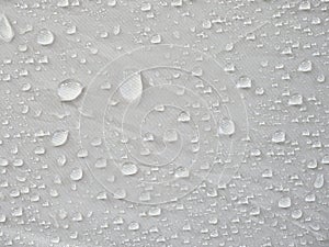 Water droplets on white textile