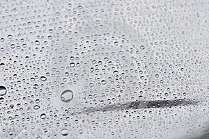 water drops on aluminum foil.