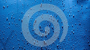 Water drops background. Droplet splash rain texture. Drop splash water pattern. Selective focus.