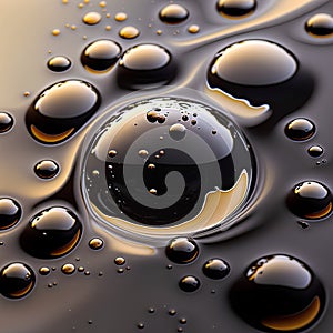 Water drops on a black background. 3d rendering, 3d illustration.