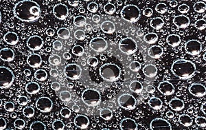 water drops on black glass