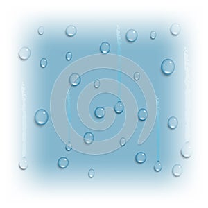 Water drops on blue background