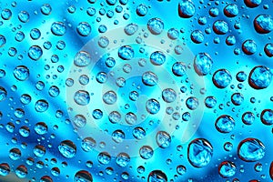 Water drops on blue background