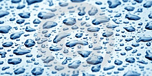 Water drops in blue color