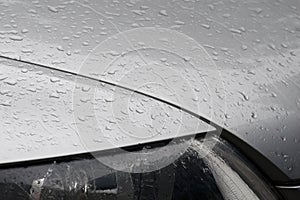 Water drops on car