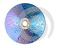 Water drops on CD dvd