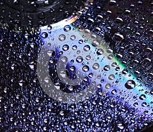 Water drops on dvd-disk.