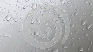 Water drops and flow on glass