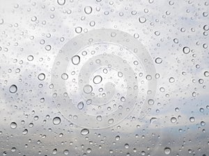 Water drops on glass surface as background