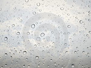 water drops on glass surface as background