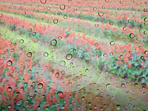 water drops on glass surface as background