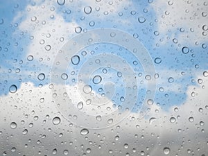 water drops on glass surface as background