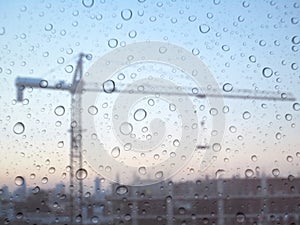 water drops on glass surface as background