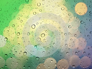 water drops on glass surface as background