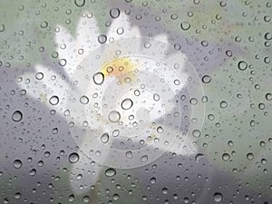 water drops on glass surface as background