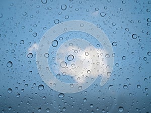 water drops on glass surface as background