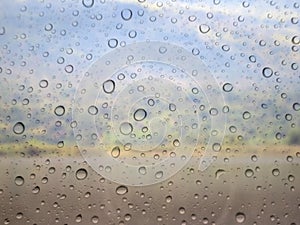 water drops on glass surface as background