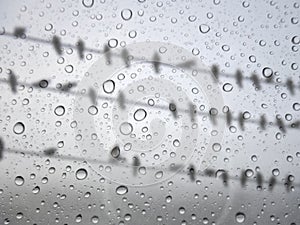 water drops on glass surface as background