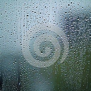 water drops on the glass wet window glass with splashes and drops of water