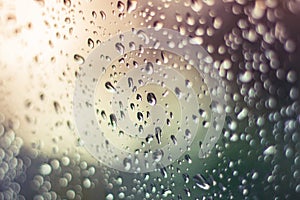 Water drops on glass windows