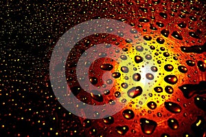 Water drops with glowing background