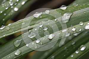 Water drops on grass