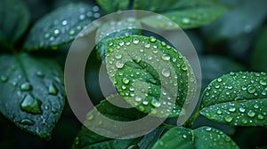 water drops on green leaf