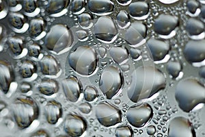 Water drops macro from a plastic bottle fifty megapixels