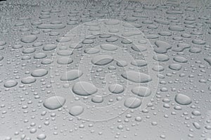 Water drops on metal surface