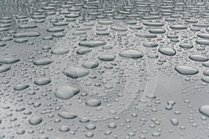 Water drops on metal surface