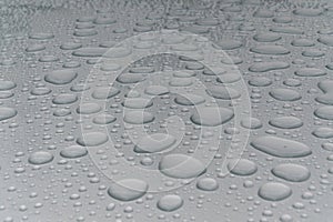 Water drops on metal surface