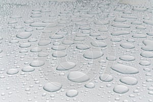 Water drops on metal surface