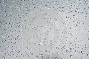 Water drops on metal surface