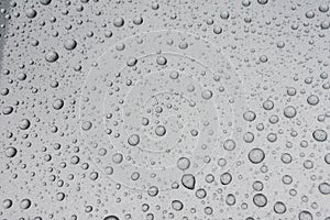 Water drops on metal surface