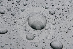 Water drops on metal surface