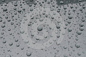 Water drops on metal surface