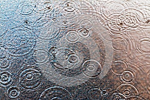 Water drops on metal surface