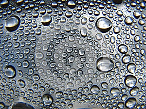 Water drops metalic photo