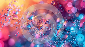 water drops in neon light