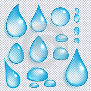 Water drops, rain bubble or liquid droplet set