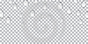 Water drops realistic isolated on transparent background. Vector illustration. EPS 10.