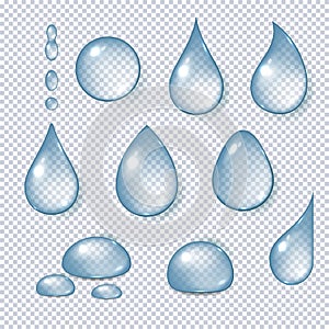 Water drops realistic set