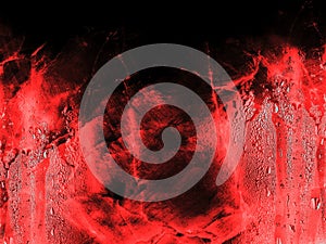 Water drops red background